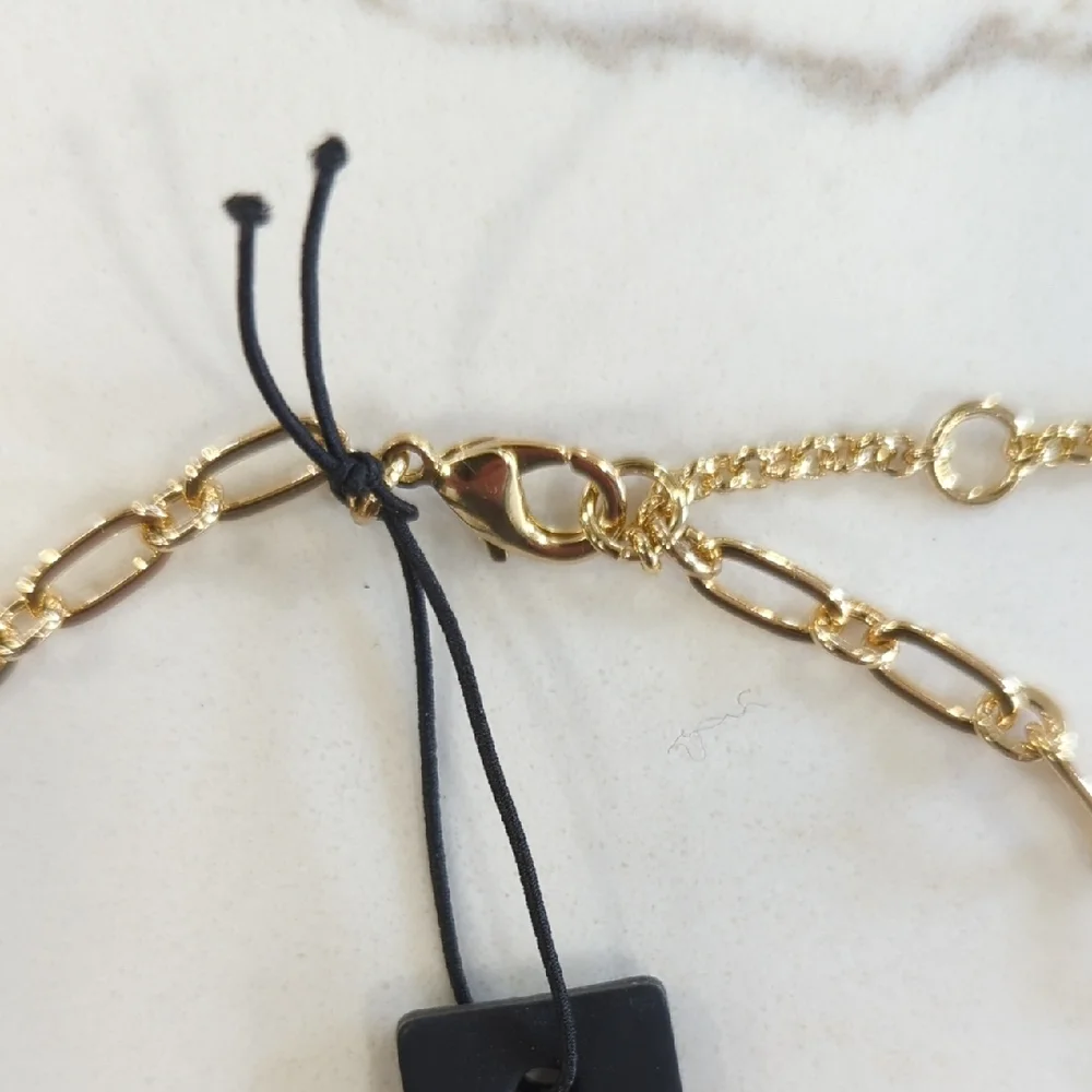 Ann Taylor Gold Link Lariat Necklace with Ring Drop - Picture 5 of 8